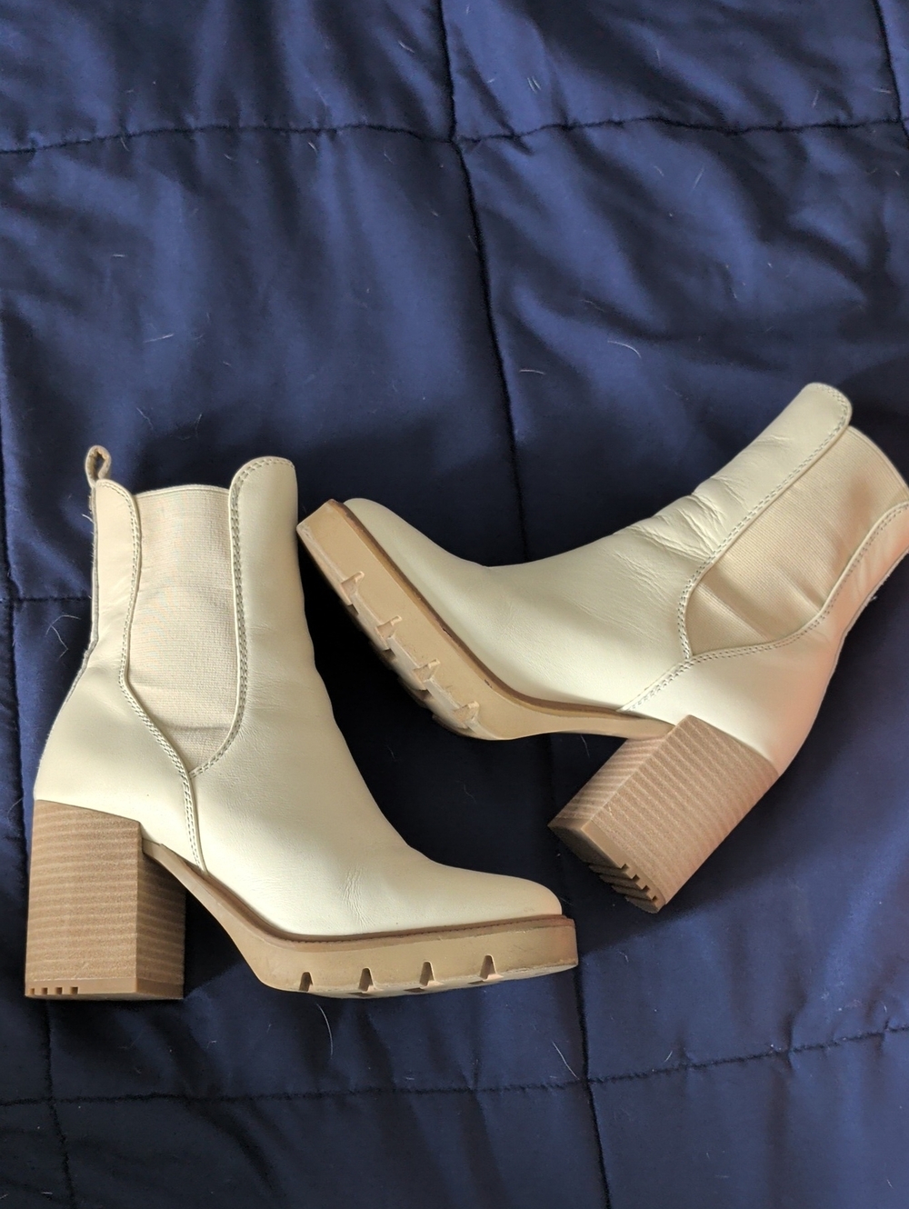 Sam Edelman Rollins Ivory Chelsea Boots